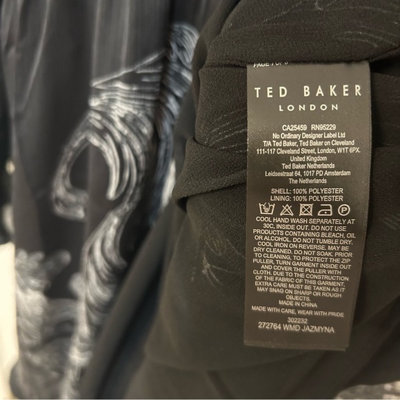 Ted Baker Jazmyna Tie Neck Pleat Mini Dress
in Black Floral Size US 4 / Ted 1 - Picture 10 of 12